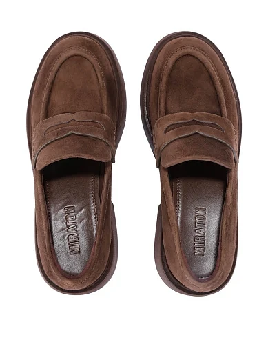 Женские туфли челси MIRATON велюровые коричневые - фото 2 - Miraton