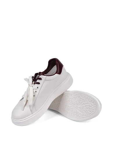 Женские кеды MIRATON кожаные белые - фото 5 - Miraton