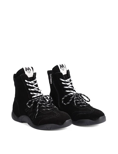 Женские ботинки MIRATON велюровые черные - фото 3 - Miraton