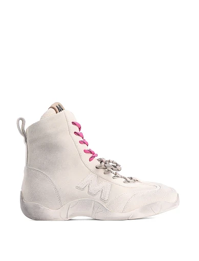 Женские ботинки MIRATON велюровые белые - фото 1 - Miraton