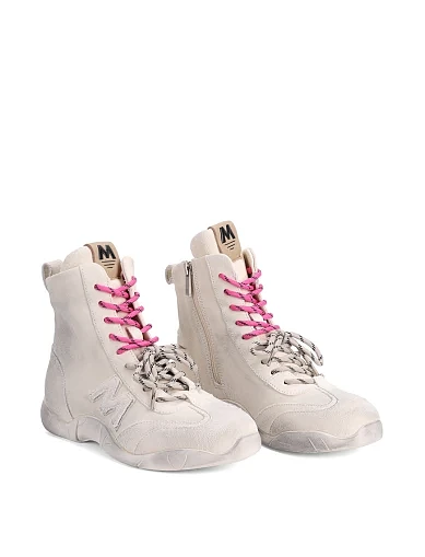 Женские ботинки MIRATON велюровые белые - фото 3 - Miraton