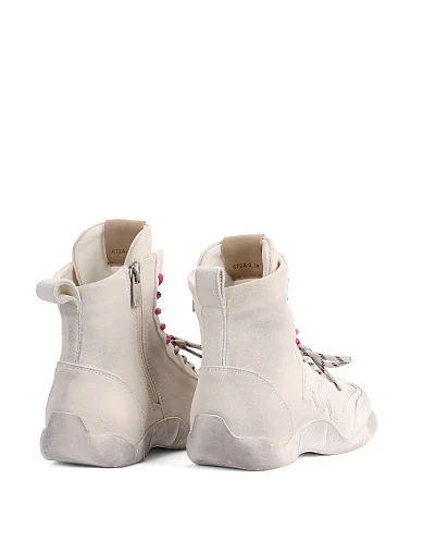 Женские ботинки MIRATON велюровые белые - фото 4 - Miraton