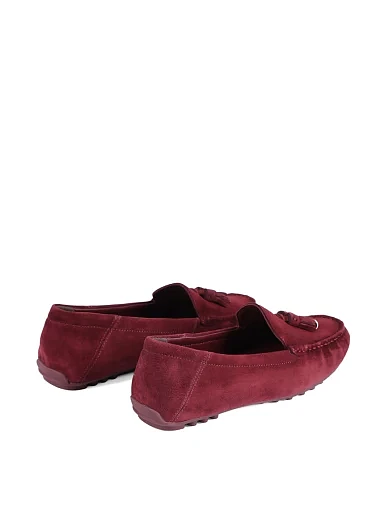 Женские мокасины MIRATON велюровые бордовые - фото 4 - Miraton
