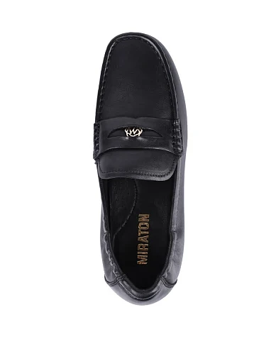 Женские мокасины MIRATON кожаные черные - фото 2 - Miraton