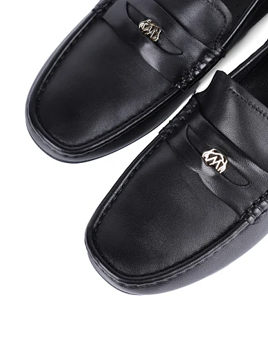 Женские мокасины MIRATON кожаные черные - фото 5 - Miraton