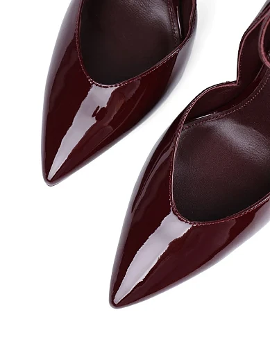 Женские туфли Mia May лаковые бордовые - фото 5 - Miraton