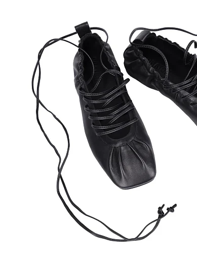 Жіночі балетки MIRATON шкіряні чорні(JR1119-12A) - фото 2 - Miraton