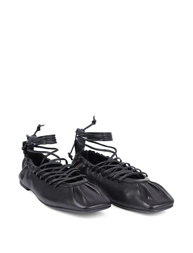 Жіночі балетки MIRATON шкіряні чорні(JR1119-12A) - фото 3 - Miraton