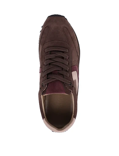 Женские кроссовки MIRATON из нубука коричневые - фото 2 - Miraton