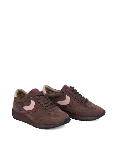 Женские кроссовки MIRATON из нубука коричневые - фото 3 - Miraton