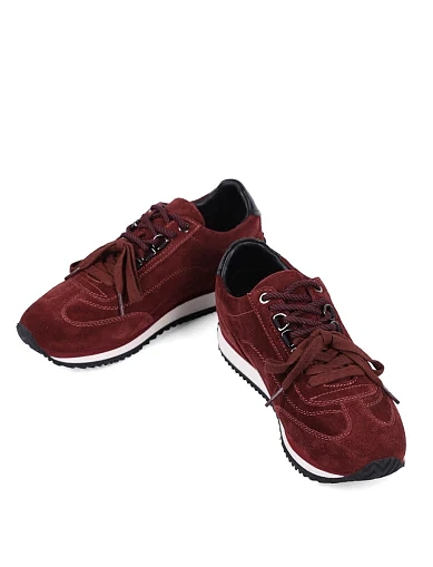 Женские кроссовки MIRATON велюровые бордовые - фото 5 - Miraton