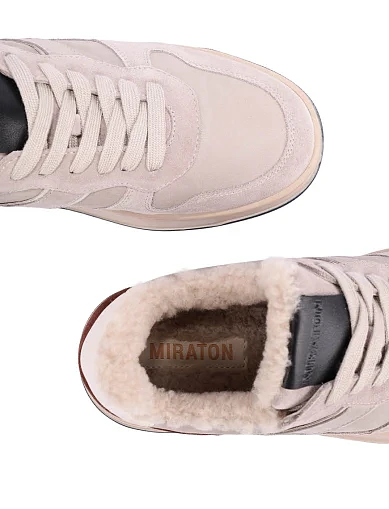 Женские кеды MIRATON велюровые серые - фото 5 - Miraton