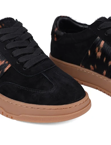 Женские кеды MIRATON из нубука черные - фото 5 - Miraton