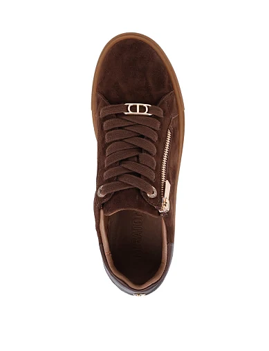 Женские кеды MIRATON велюровые коричневые - фото 2 - Miraton