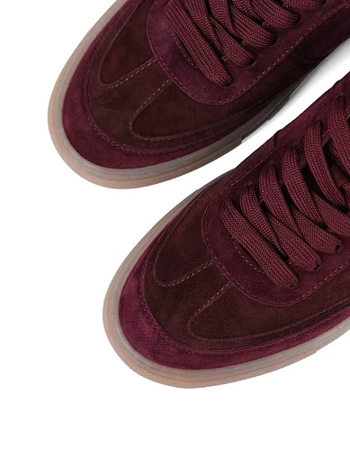 Женские кеды MIRATON велюровые бордовые - фото 5 - Miraton