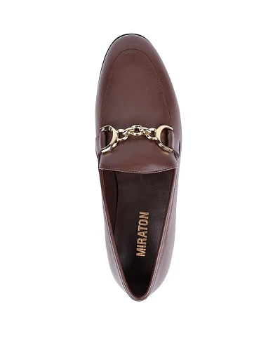 Жіночі сліпери MIRATON шкіряні коричневі(203-24208-63-1) - фото 5 - Miraton