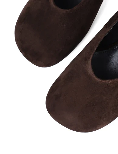 Женские туфли MIRATON велюровые коричневые - фото 5 - Miraton