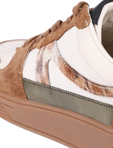 Женские кеды MIRATON кожаные коричневые - фото 5 - Miraton