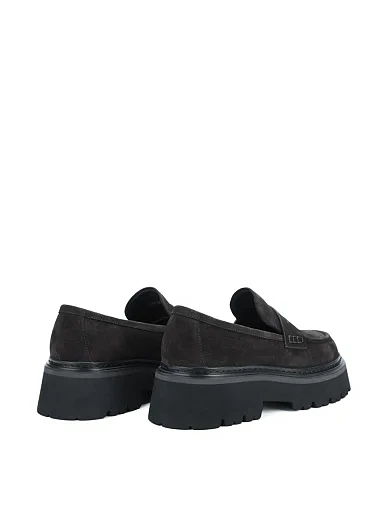 Женские туфли лоферы MIRATON велюровые серые - фото 4 - Miraton