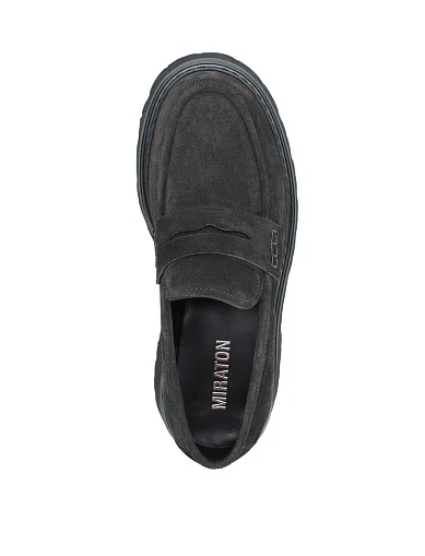 Женские туфли лоферы MIRATON велюровые серые - фото 5 - Miraton