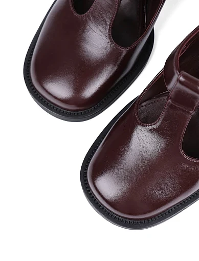 Жіночі туфлі MIRATON з масляної шкіри бордові(8715A-29-1) - фото 5 - Miraton