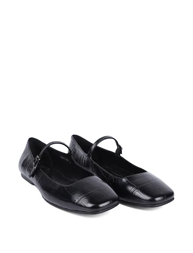 Женские балетки MIRATON кожаные черные - фото 3 - Miraton