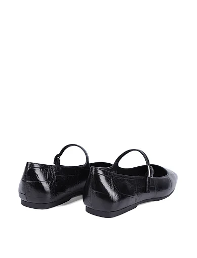 Женские балетки MIRATON кожаные черные - фото 4 - Miraton