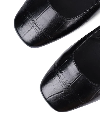 Женские балетки MIRATON кожаные черные - фото 5 - Miraton