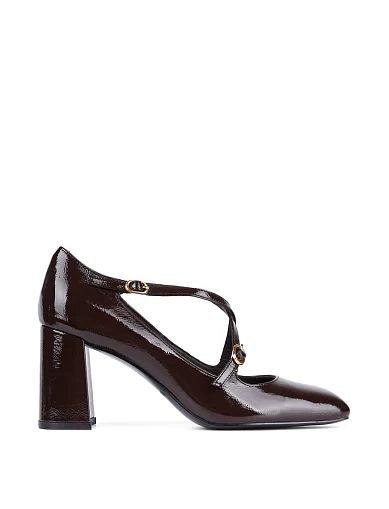 Женские туфли MIRATON из наплака коричневые - фото 1 - Miraton