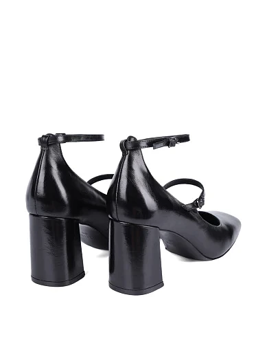 Женские туфли MIRATON из масляной кожи черные - фото 3 - Miraton