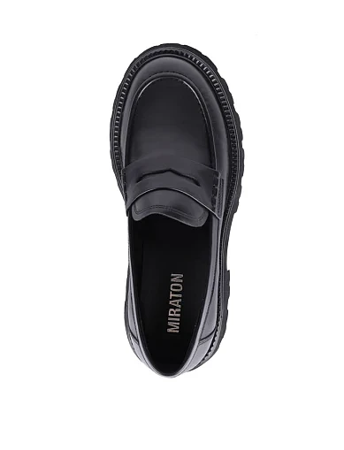 Женские туфли MIRATON кожаные черные - фото 5 - Miraton