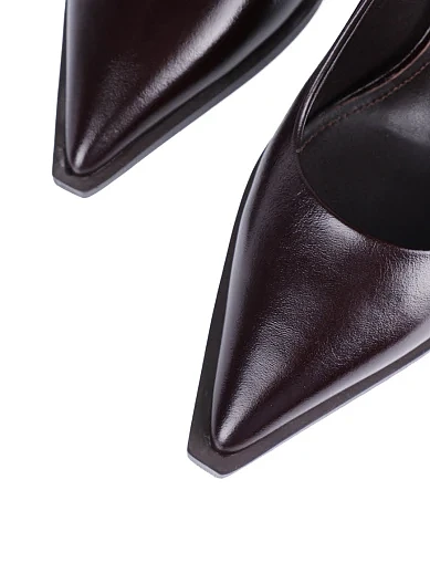 Жіночі туфлі MIRATON з масляної шкіри бордові(G382-2) - фото 5 - Miraton