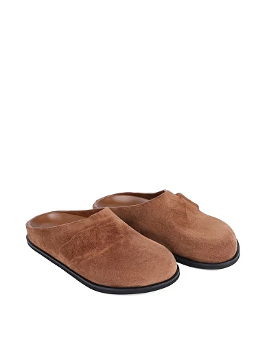 Женские мюли MIRATON велюровые бежевые - фото 3 - Miraton