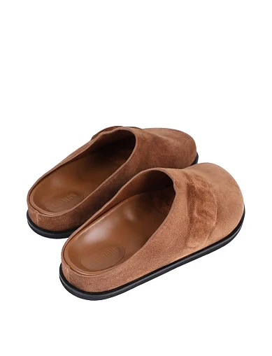 Женские мюли MIRATON велюровые бежевые - фото 4 - Miraton