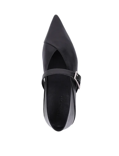 Женские балетки MIRATON кожаные черные - фото 2 - Miraton