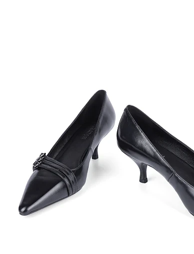 Женские туфли MIRATON кожаные черные - фото 2 - Miraton