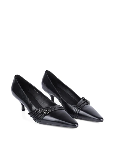 Женские туфли MIRATON кожаные черные - фото 3 - Miraton