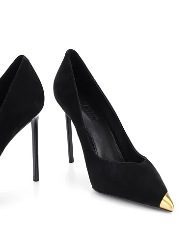 Женские туфли лодочки MIRATON велюровые черные - фото 2 - Miraton