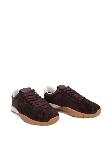 Женские кроссовки MIRATON велюровые коричневые - фото 3 - Miraton