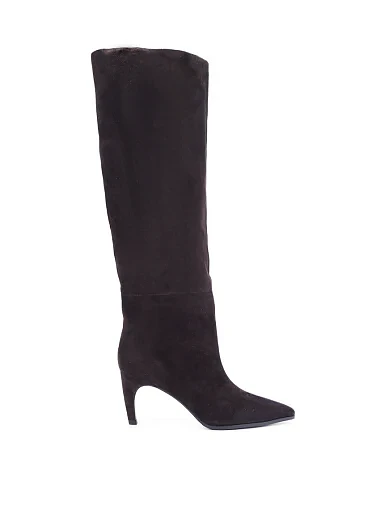 Женские ботфорты MIRATON велюровые серые - фото 1 - Miraton