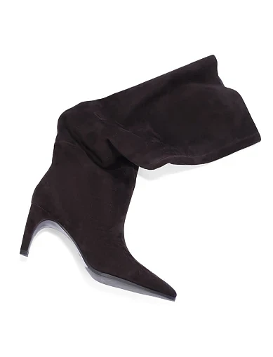 Женские ботфорты MIRATON велюровые серые - фото 3 - Miraton