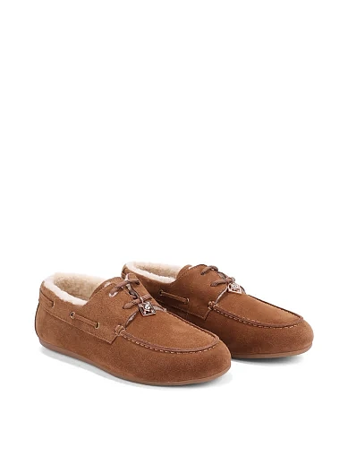 Женские мокасины MIRATON велюровые коричневые - фото 3 - Miraton