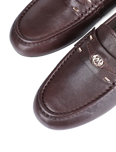 Женские мокасины MIRATON кожаные коричневые - фото 5 - Miraton