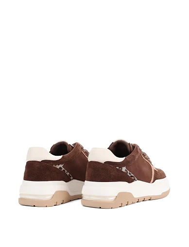 Женские кеды MIRATON из нубука коричневые - фото 4 - Miraton