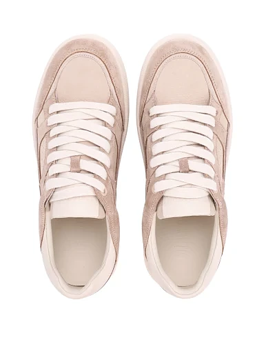 Женские кеды MIRATON кожаные бежевые - фото 5 - Miraton