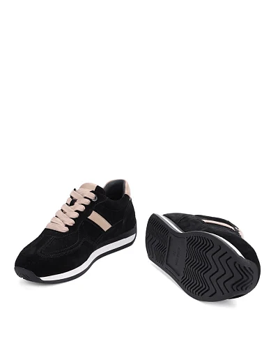 Женские кроссовки MIRATON велюровые черные - фото 2 - Miraton