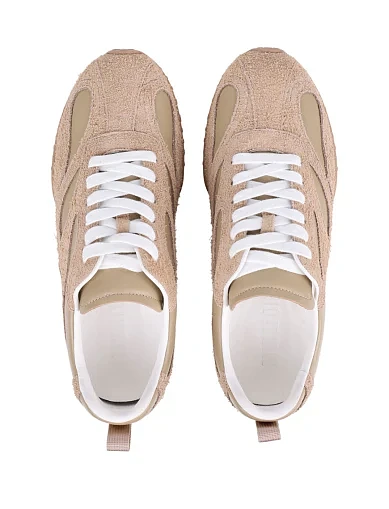 Женские кроссовки MIRATON велюровые бежевые - фото 5 - Miraton