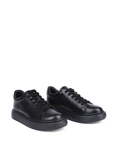 Женские кеды MIRATON кожаные черные - фото 3 - Miraton