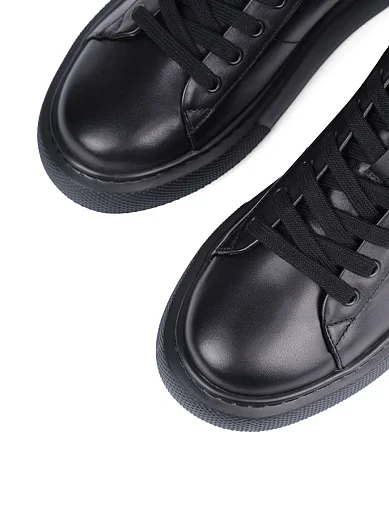 Женские кеды MIRATON кожаные черные - фото 5 - Miraton