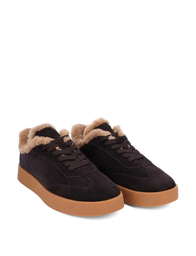 Женские кеды MIRATON велюровые коричневые - фото 3 - Miraton